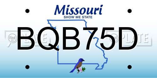 BQB75D Missouri License Plate
