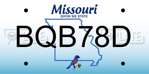 BQB78D Missouri License Plate