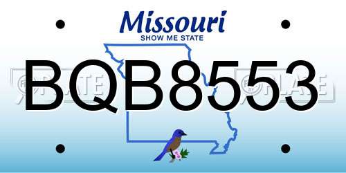 BQB8553 Missouri License Plate