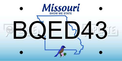 BQED43 Missouri License Plate