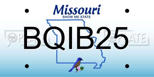 BQIB25 Missouri License Plate