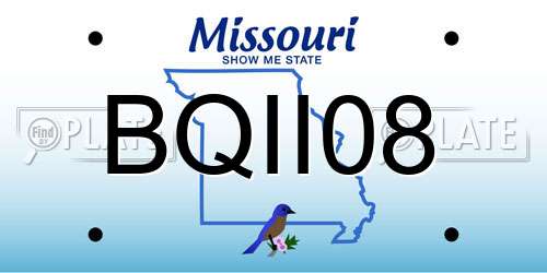 BQII08 Missouri License Plate