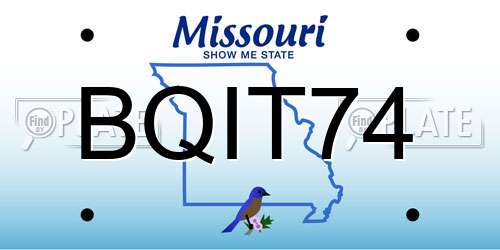 BQIT74 Missouri License Plate