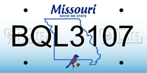 BQL3107 Missouri License Plate