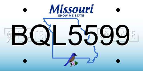 BQL5599 Missouri License Plate