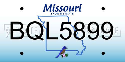 BQL5899 Missouri License Plate