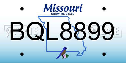 BQL8899 Missouri License Plate