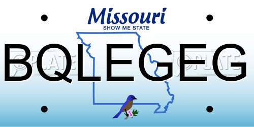 BQLEGEG Missouri License Plate