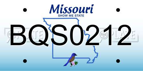 BQS0212 Missouri License Plate