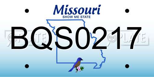 BQS0217 Missouri License Plate