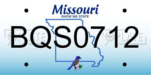 BQS0712 Missouri License Plate
