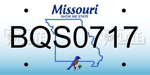 BQS0717 Missouri License Plate