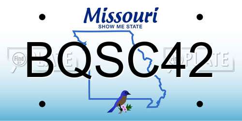 BQSC42 Missouri License Plate
