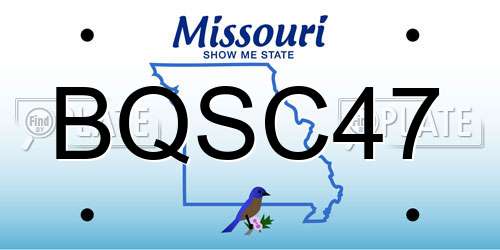 BQSC47 Missouri License Plate