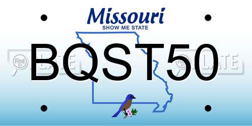 BQST50 Missouri License Plate