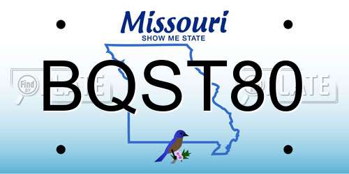 BQST80 Missouri License Plate