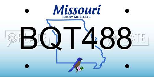 BQT488 Missouri License Plate