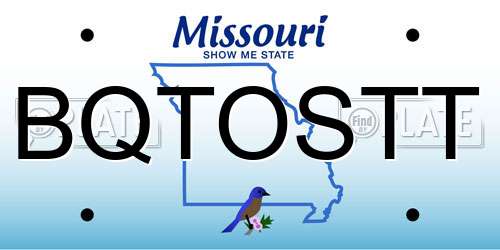 BQTOSTT Missouri License Plate