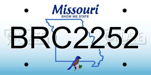 BRC2252 Missouri License Plate