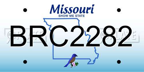 BRC2282 Missouri License Plate