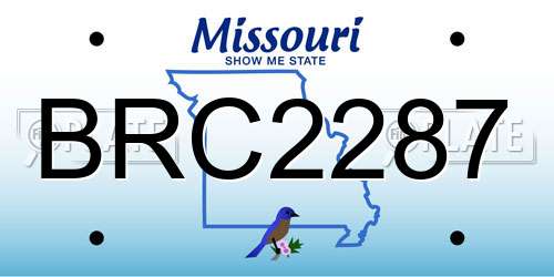 BRC2287 Missouri License Plate