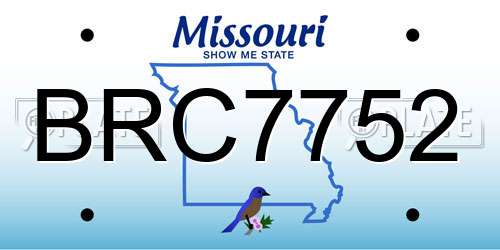 BRC7752 Missouri License Plate