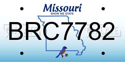 BRC7782 Missouri License Plate