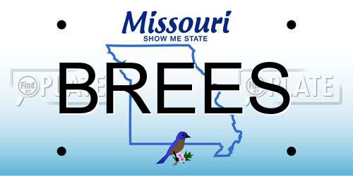 BREES Missouri License Plate