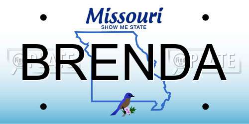 BRENDA Missouri License Plate