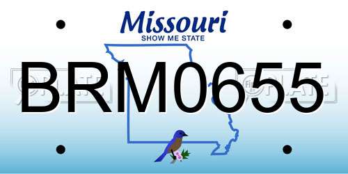 BRM0655 Missouri License Plate