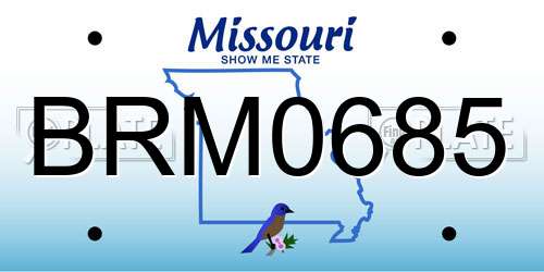 BRM0685 Missouri License Plate
