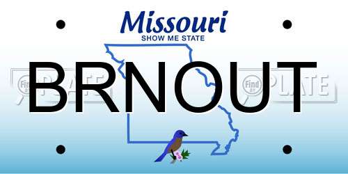 BRNOUT Missouri License Plate