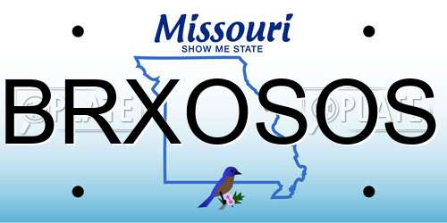 BRXOSOS Missouri License Plate
