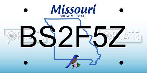 BS2F5Z Missouri License Plate