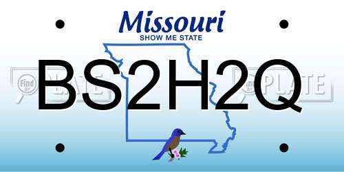 BS2H2Q Missouri License Plate