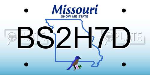 BS2H7D Missouri License Plate