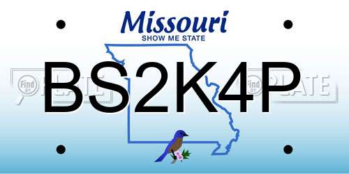 BS2K4P Missouri License Plate