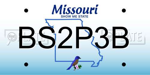 BS2P3B Missouri License Plate