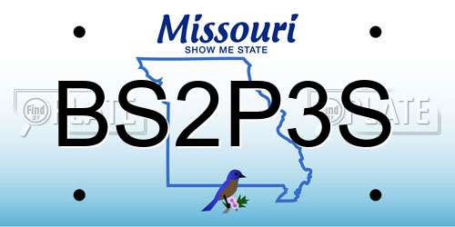 BS2P3S Missouri License Plate