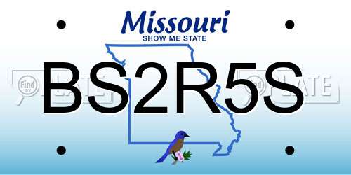 BS2R5S Missouri License Plate