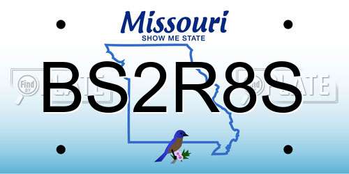BS2R8S Missouri License Plate