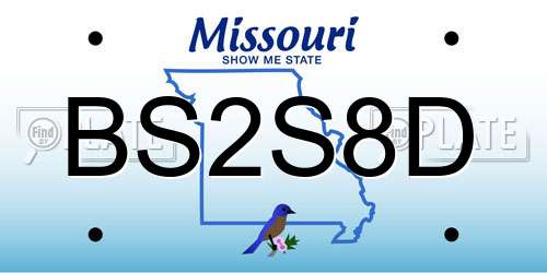 BS2S8D Missouri License Plate