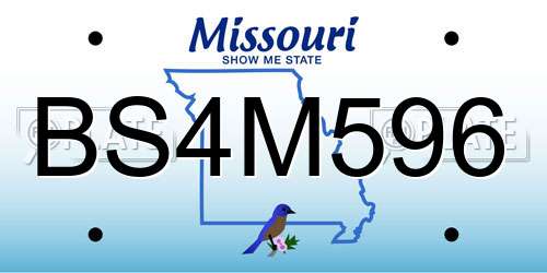 BS4M596 Missouri License Plate