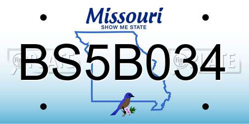 BS5B034 Missouri License Plate
