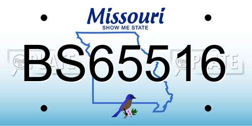 BS65516 Missouri License Plate