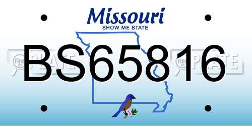 BS65816 Missouri License Plate