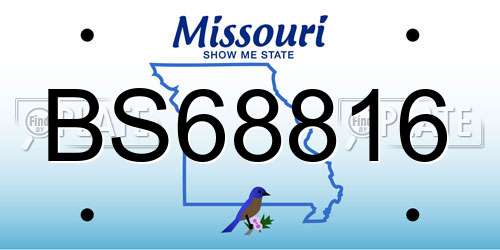 BS68816 Missouri License Plate