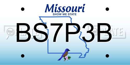 BS7P3B Missouri License Plate