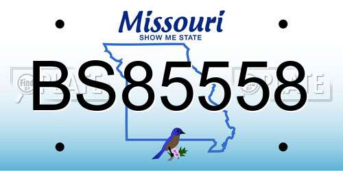 BS85558 Missouri License Plate