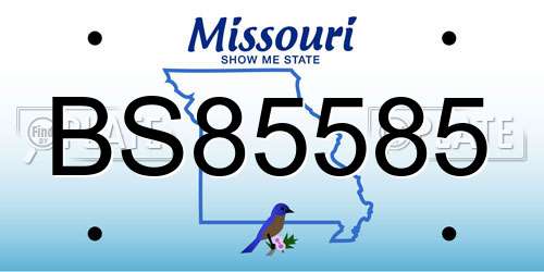 BS85585 Missouri License Plate